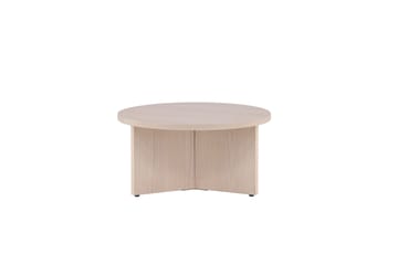 Saltö Rundt Sofabord 85 cm med Krydsben i Træ - Beige - Møbler - Borde - Sofabord