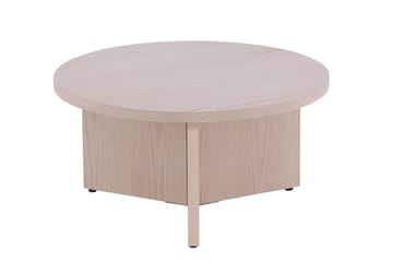 Saltö Rundt Sofabord 85 cm med Krydsben i Træ - Beige - Møbler - Borde - Sofabord
