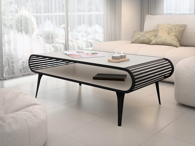 Salvaris Sofabord 120 cm - Sort med beige bordplade - Møbler - Borde - Sofabord