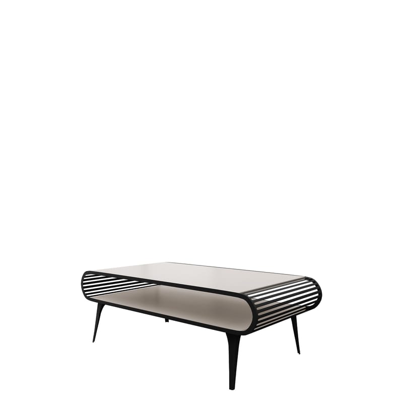 Salvaris Sofabord 120 cm, Sort med beige bordplade
