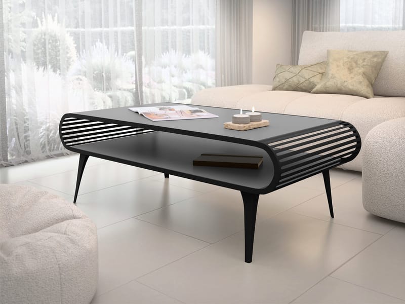 Salvaris Sofabord 120 cm - Sort med grå bordplade - Møbler - Borde - Sofabord