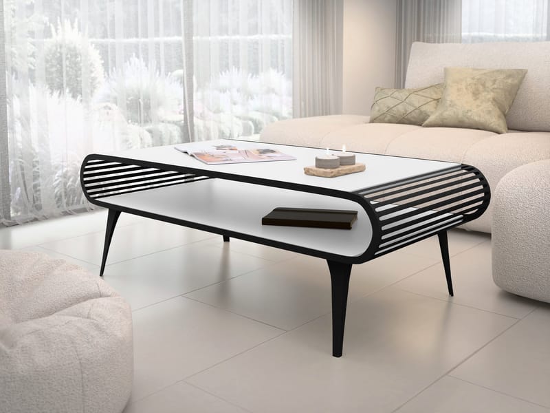 Salvaris Sofabord 120 cm - Sort og hvid - Møbler - Borde - Sofabord