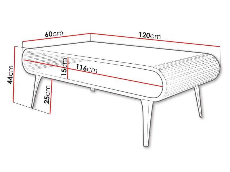 Salvaris Sofabord 120 cm - Sort og hvid - Møbler - Borde - Sofabord