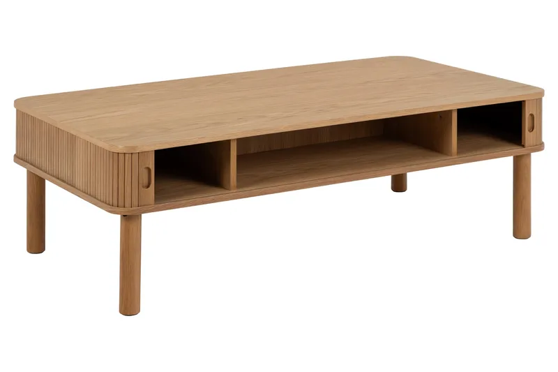 Samay 130x70 cm Rektangulært Sofabord med Opbevaring i Træ - Beige - Møbler - Borde - Sofabord