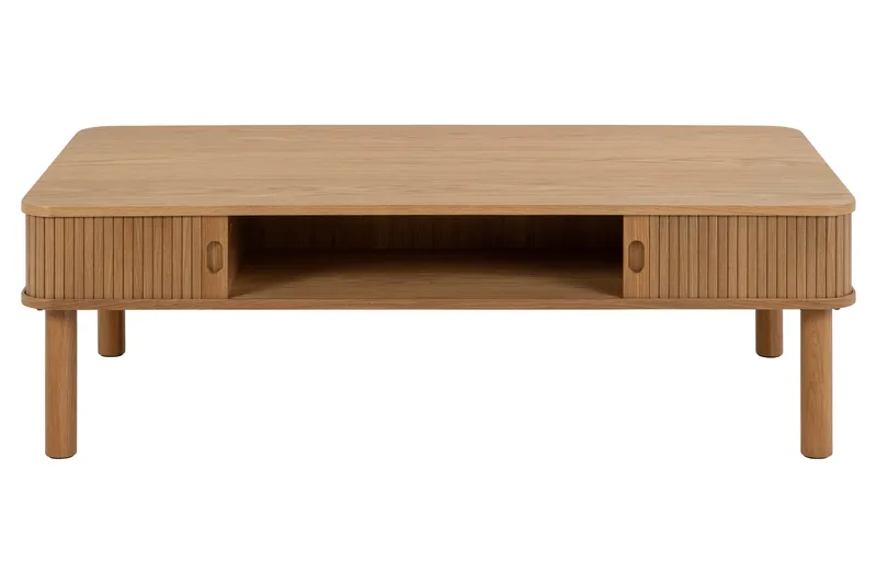 Samay 130x70 cm Rektangulært Sofabord med Opbevaring i Træ - Beige - Møbler - Borde - Sofabord