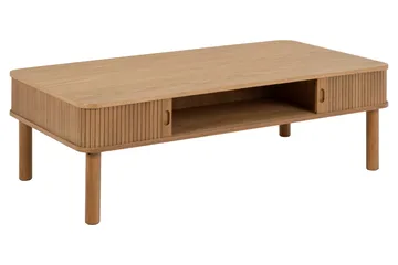 Samay 130x70 cm Rektangulært Sofabord med Opbevaring i Træ - Beige - Møbler - Borde - Sofabord