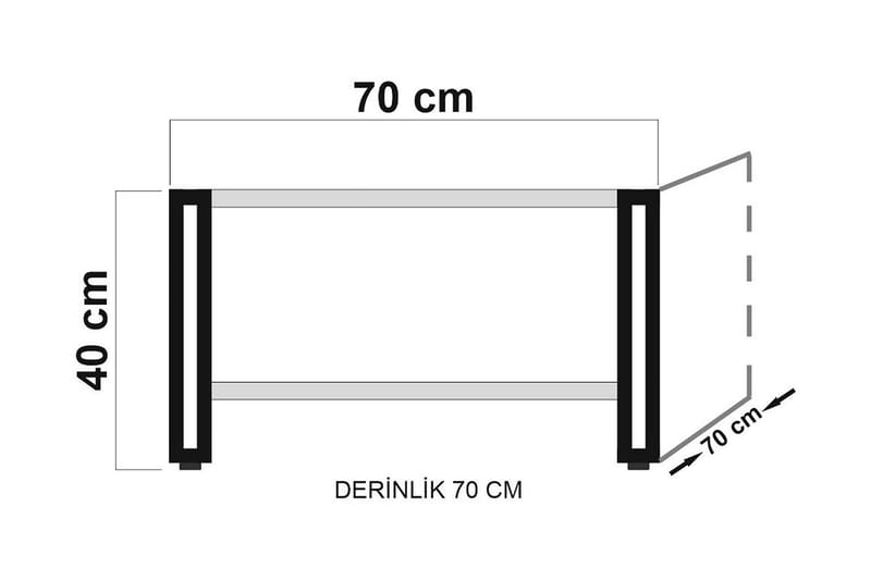 Sapphira Sofabord 70 cm med Opbevaring Hylde - Træ/Sort - Møbler - Borde - Sofabord