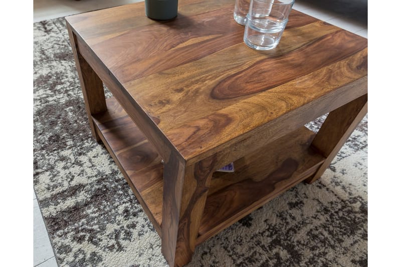 Sarahrose Sofabord 60 cm med Opbevaring Hylde - Massivt Træ - Møbler - Borde - Sofabord