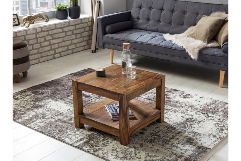 Sarahrose Sofabord 60 cm med Opbevaring Hylde - Massivt Træ - Møbler - Borde - Sofabord