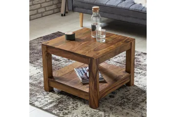 Sarahrose Sofabord 60 cm med Opbevaring Hylde - Massivt Træ - Møbler - Borde - Sofabord