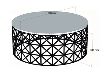 Schammel Sofabord 90 cm Rundt Marmormønster - Sort - Møbler - Borde - Sofabord
