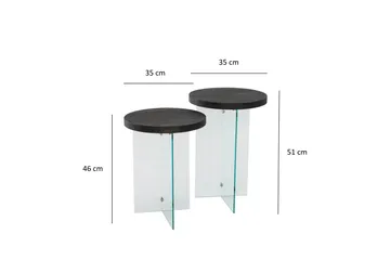 Serenity 35 cm Rundt Sofabord i Mørkt Træ - Mørkebrun - Møbler - Borde - Sofabord