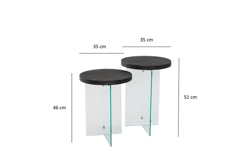 Serenity 35 cm Rundt Sofabord i Mørkt Træ - Mørkebrun - Møbler - Borde - Sofabord