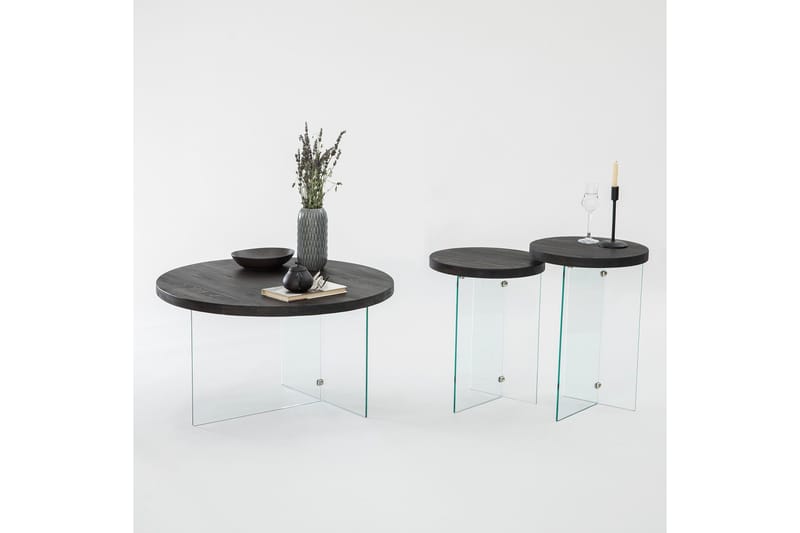 Serenity 35 cm Rundt Sofabord i Mørkt Træ - Mørkebrun - Møbler - Borde - Sofabord