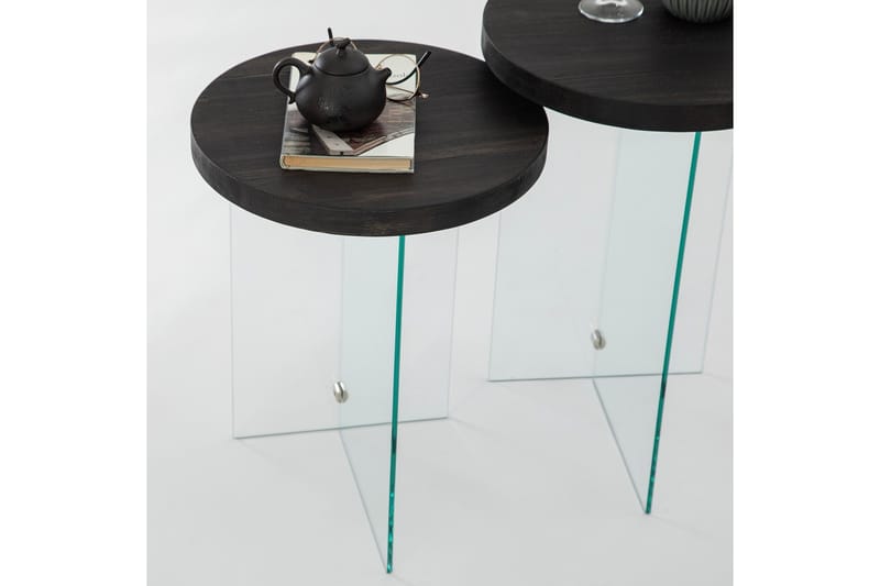 Serenity 35 cm Rundt Sofabord i Mørkt Træ - Mørkebrun - Møbler - Borde - Sofabord