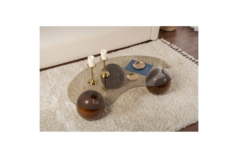 Sofabord Sfære Valnød / Bronze - Valnød / Bronze - Møbler - Borde - Sofabord