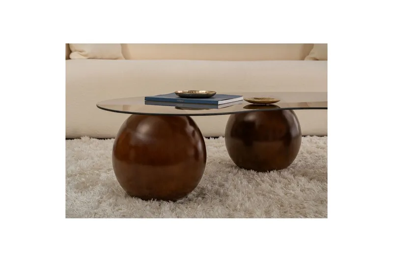Sofabord Sfære Valnød / Bronze, Valnød / Bronze