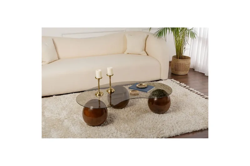 Sofabord Sfære Valnød / Bronze - Valnød / Bronze - Møbler - Borde - Sofabord