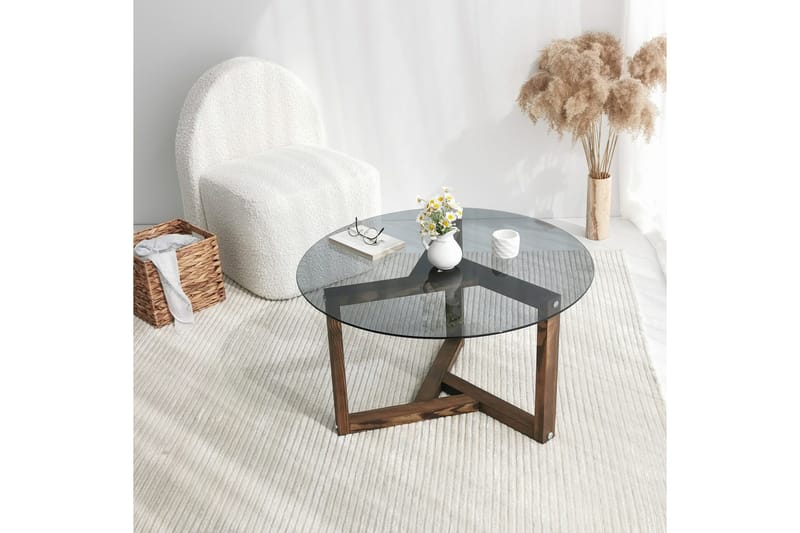 Sibas Sofabord 75 cm Rundt - Røget / Teaktræ - Møbler - Borde - Sofabord