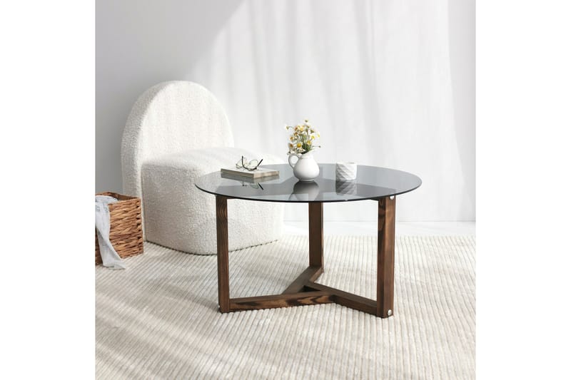 Sibas Sofabord 75 cm Rundt - Røget / Teaktræ - Møbler - Borde - Sofabord