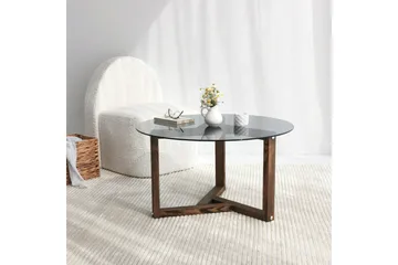 Sibas Sofabord 75 cm Rundt - Røget / Teaktræ - Møbler - Borde - Sofabord