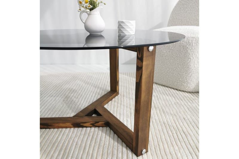 Sibas Sofabord 75 cm Rundt - Røget / Teaktræ - Møbler - Borde - Sofabord