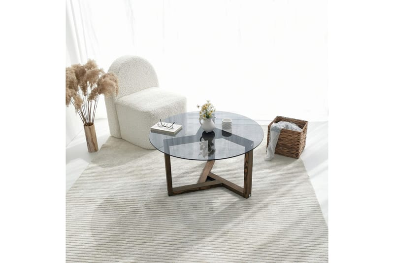 Sibas Sofabord 75 cm Rundt - Røget / Teaktræ - Møbler - Borde - Sofabord