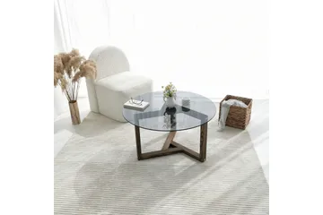 Sibas Sofabord 75 cm Rundt - Røget / Teaktræ - Møbler - Borde - Sofabord