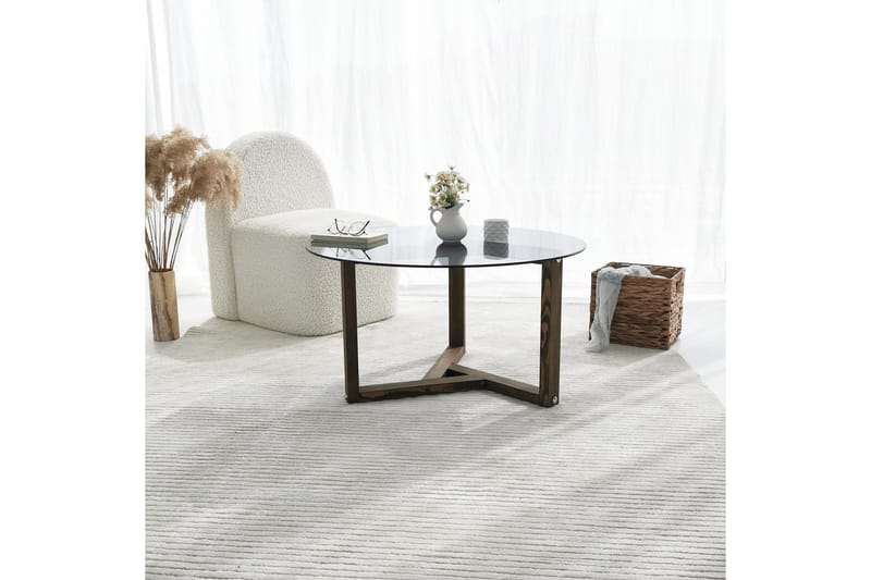 Sibas Sofabord 75 cm Rundt - Røget / Teaktræ - Møbler - Borde - Sofabord