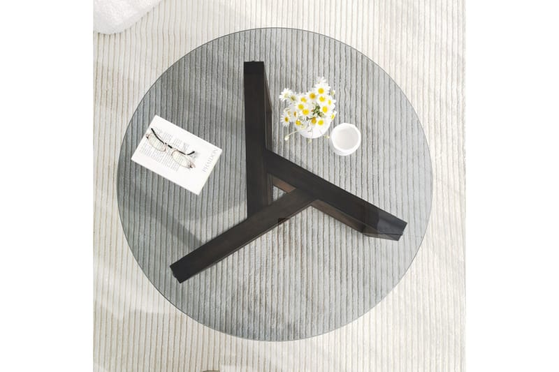 Sibas Sofabord 75 cm Rundt - Røget / Teaktræ - Møbler - Borde - Sofabord