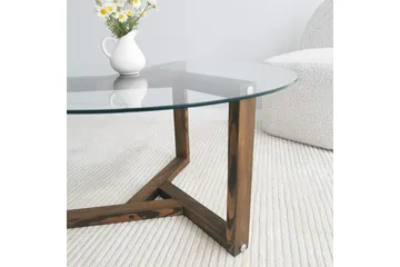 Sibas Sofabord 75 cm Rundt - Valnød - Møbler - Borde - Sofabord