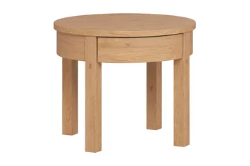 Simple Sofabord 54 cm Rundt med Opbevaring Hylde Natur - VOX - Møbler - Borde - Sofabord