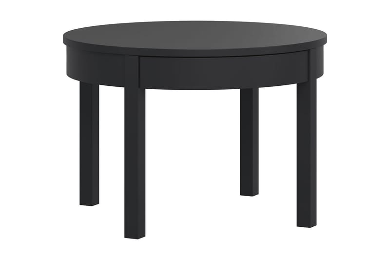 Simple Sofabord 80 cm Rundt med Opbevaring Hylde Højt Sort - VOX - Møbler - Borde - Sofabord