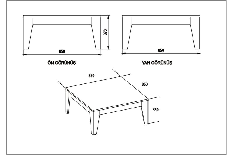 Sincerely Sofabord 85 cm Marmormønster - Sort/Valnøddebrun - Møbler - Borde - Sofabord