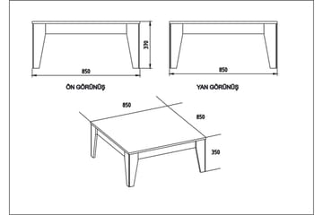 Sincerely Sofabord 85 cm Marmormønster - Sort/Valnøddebrun - Møbler - Borde - Sofabord