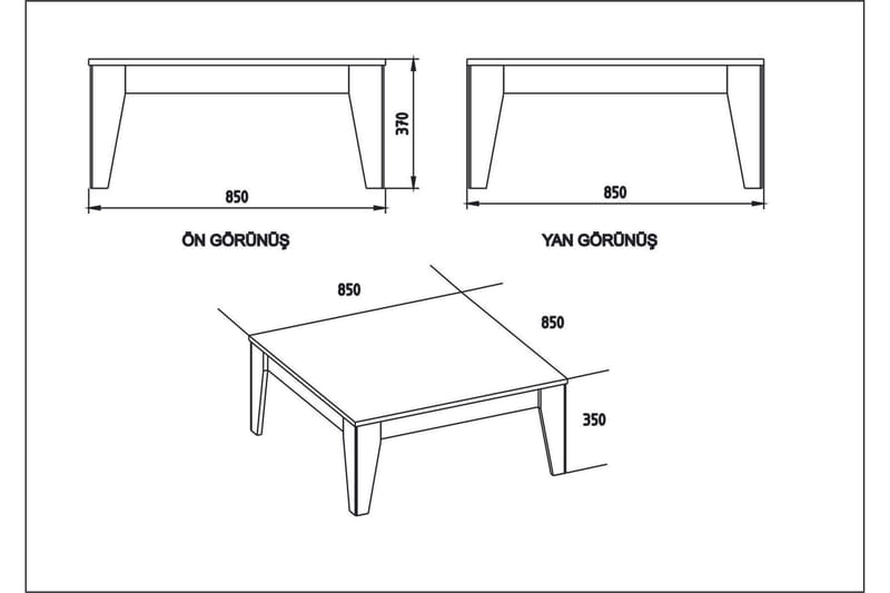 Sincerely Sofabord 85 cm Marmormønster - Sort/Valnøddebrun - Møbler - Borde - Sofabord
