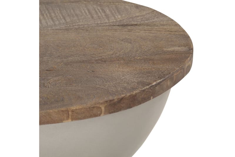 skålformet sofabord Ø60 cm massivt mangotræ - Brun - Sofabord