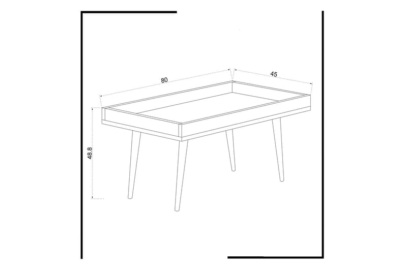 Skaberg Sofabord 80 cm - Hvid/Natur - Sofabord