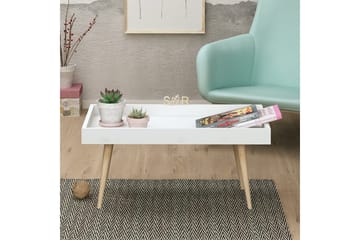 Skaberg Sofabord 80 cm - Hvid/Natur - Møbler - Borde - Sofabord
