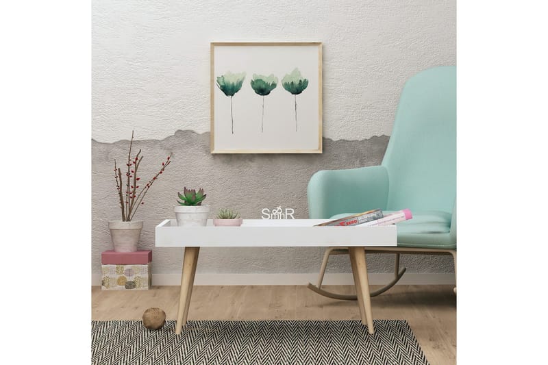 Skaberg Sofabord 80 cm - Hvid/Natur - Møbler - Borde - Sofabord