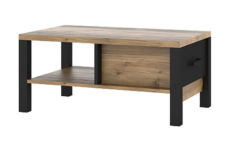 Skarebol Sofabord 90 cm - Sort/Træ/Natur - Møbler - Borde - Sofabord