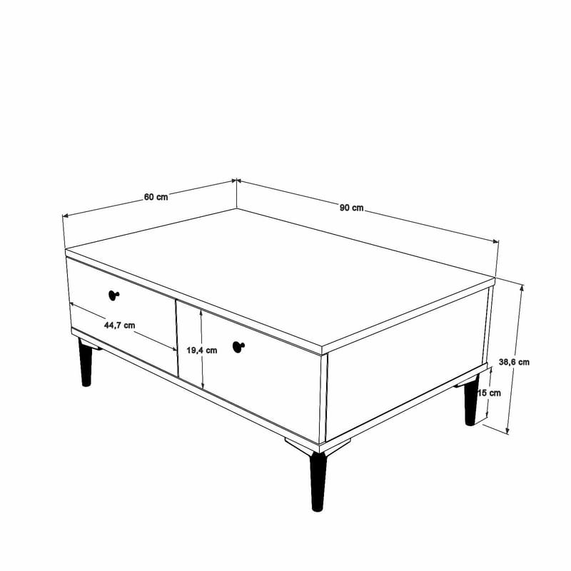 Sofabord Skye Decor Bren (90 x 38,6 x 60 cm) Valnød - Valnød - Møbler - Borde - Sofabord
