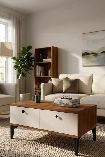 Sofabord Skye Decor Bren (90 x 38,6 x 60 cm) Valnød - Valnød - Møbler - Borde - Sofabord