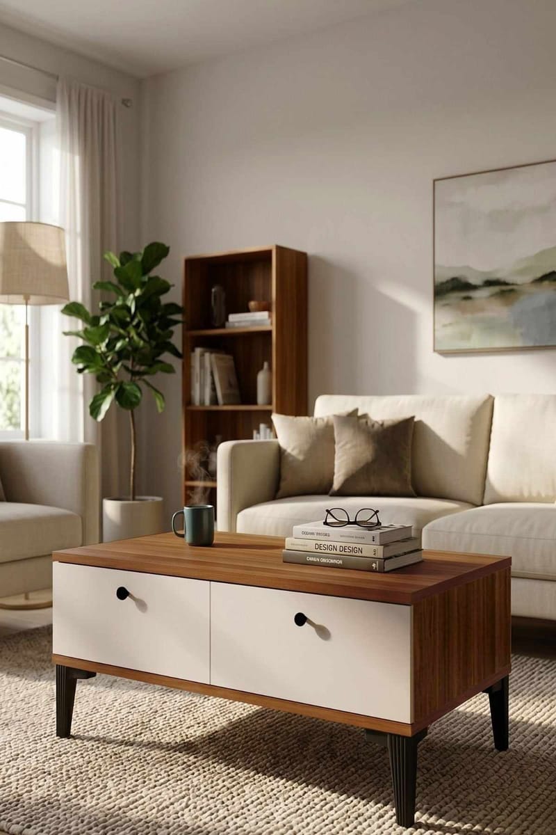 Sofabord Skye Decor Bren (90 x 38,6 x 60 cm) Valnød - Valnød - Møbler - Borde - Sofabord