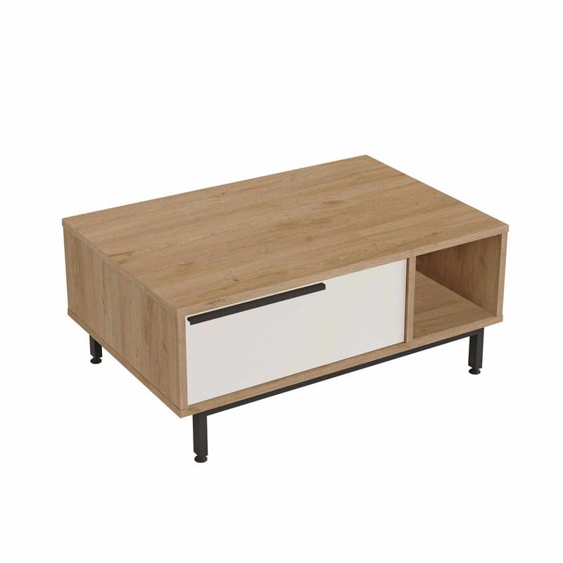 Sofabord Skye Decor Cleo Shelf (90 x 37,6 x 60 cm) Naturhvid - Natur og hvid - Møbler - Borde - Sofabord