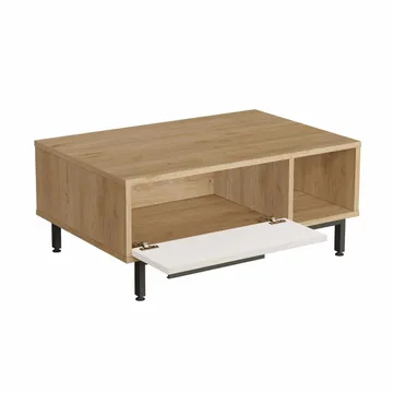 Sofabord Skye Decor Cleo Shelf (90 x 37,6 x 60 cm) Naturhvid - Natur og hvid - Møbler - Borde - Sofabord