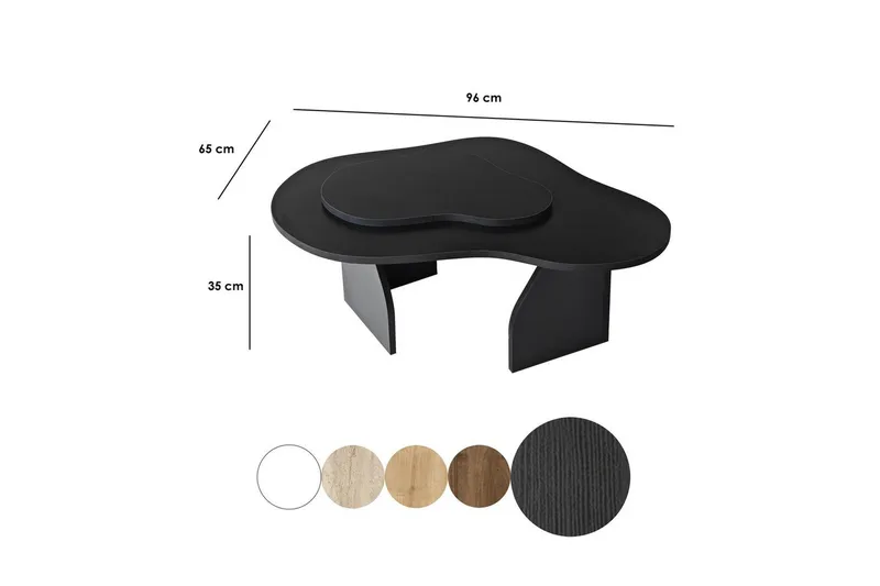 Sofabord Smeltet Sort - Sort - Møbler - Borde - Sofabord