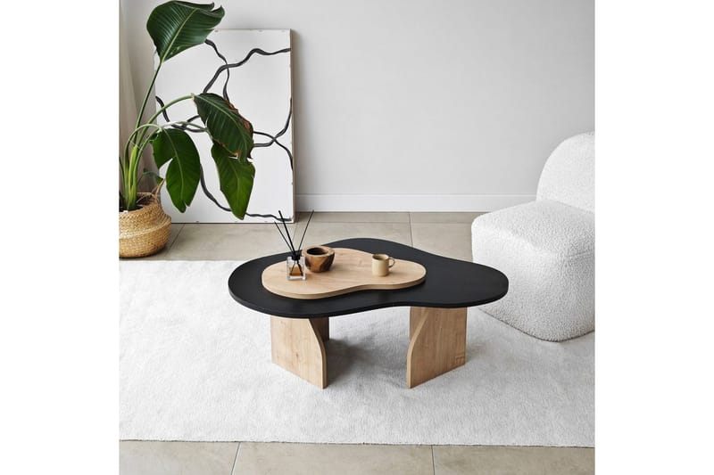 Sofabord Smeltet Sort / Sudamal Eg - Sort / Sudamal Eg - Møbler - Borde - Sofabord