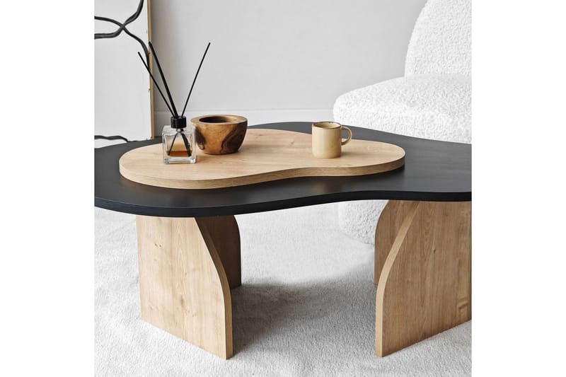 Sofabord Smeltet Sort / Sudamal Eg - Sort / Sudamal Eg - Møbler - Borde - Sofabord