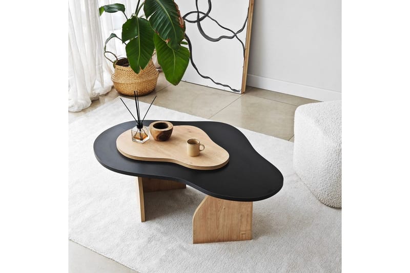 Sofabord Smeltet Sort / Sudamal Eg - Sort / Sudamal Eg - Møbler - Borde - Sofabord